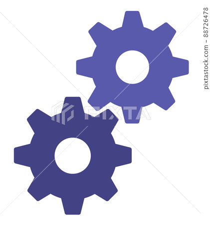 Illustration of the inside of a machine where gears rotate in conjunction Illustration of the inside of a machine where gears rotate in conjunction 88726478