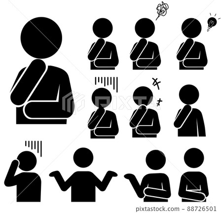 Thinking, worrying poses Various icon sets 88726501