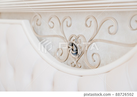 forged metal patterns on the soft headboard. forged metal patterns on the soft headboard. 88726502