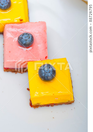 strawberry and mango mousse dessert cake strawberry and mango mousse dessert cake 88726795