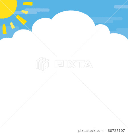 夏天天空背景太陽和雷雨雲廣場 88727107