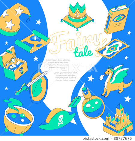 Fairy tale - modern isometric colorful banner with copy space for text 88727676
