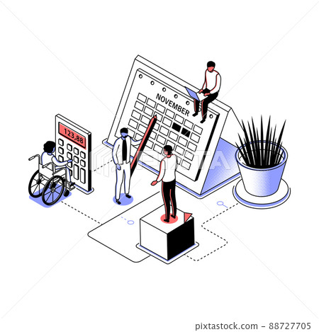 Business planning - modern line isometry design style illustration Business planning - modern line isometry design style illustration 88727705
