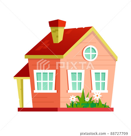 Country house - flat design style object on white background Country house - flat design style object on white background 88727709