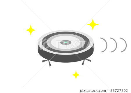 Illustration of a robot vacuum cleaner. A robot that automatically cleans the floor. 88727802