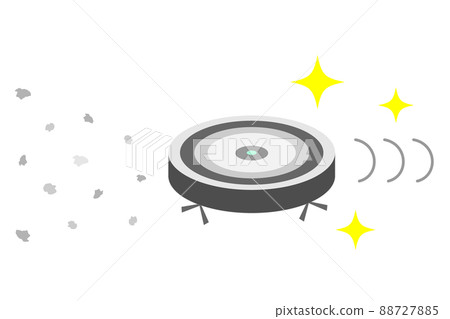 Illustration of a robot vacuum cleaner. A robot that automatically cleans the floor. 88727885