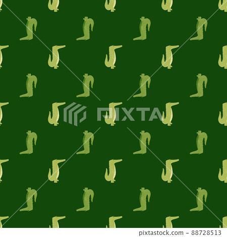 Cute crocodile seamless pattern. Background with funny alligator in doodle style for fabric. Cute crocodile seamless pattern. Background with funny alligator in doodle style for fabric. 88728513