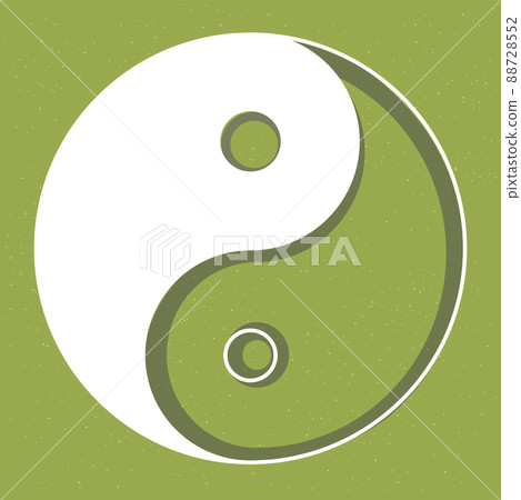 陰陽太極圖，帶有陰影和細微差別，算命和神秘圖案 88728552
