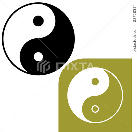 Black and white set of Yin and Yang Taijitu, fortune-telling / occult motif Black and white set of Yin and Yang Taijitu, fortune-telling / occult motif 88728554