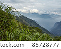 Mountains and clouds background n Alishan mountain in Taiwan 88728777
