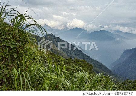 Mountains and clouds background n Alishan mountain in Taiwan Mountains and clouds background n Alishan mountain in Taiwan 88728777
