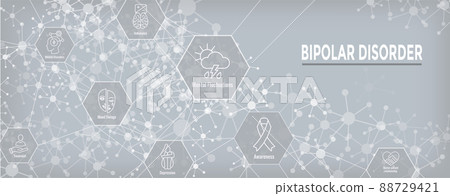 Bipolar Disorder or Depression BP Icon Set & Web Header Banner Bipolar Disorder or Depression BP Icon Set & Web Header Banner 88729421