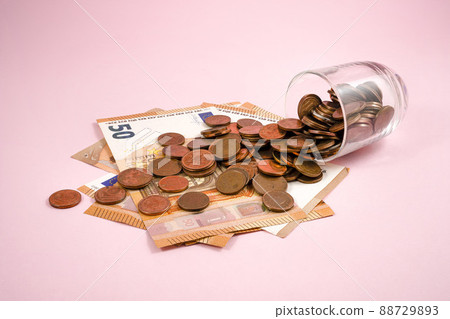 Euro coins spilled Euro coins spilled 88729893