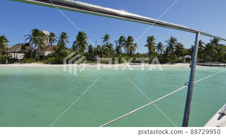 views from a boat to a paradisiacal island 88729950