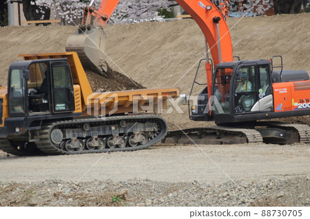Asakawa riverbed embankment reinforcement work 88730705