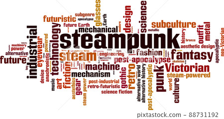 Steampunk word cloud 88731192