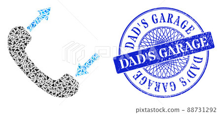 Rubber Dad'S Garage Stamp and Triangle Phone Talking Mosaic 88731292