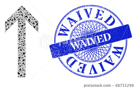 Scratched Waived Badge and Triangle Arrow Up Mosaic 88731299