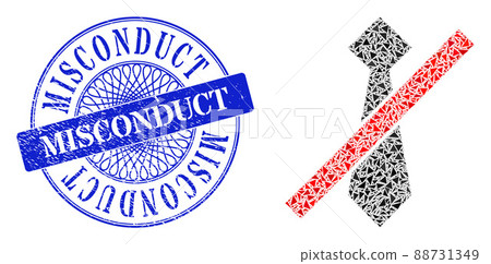 Scratched Misconduct Badge and Triangle No Man Tie Mosaic Scratched Misconduct Badge and Triangle No Man Tie Mosaic 88731349