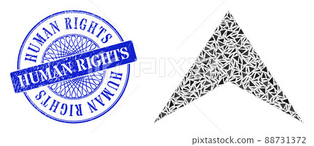 Rubber Human Rights Seal and Triangle Arrowhead Up Mosaic Rubber Human Rights Seal and Triangle Arrowhead Up Mosaic 88731372