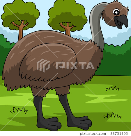 Emu Animal Colored Cartoon Illustration Emu Animal Colored Cartoon Illustration 88731593