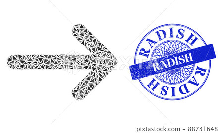 Distress Radish Stamp and Triangle Arrow Right Mosaic Distress Radish Stamp and Triangle Arrow Right Mosaic 88731648