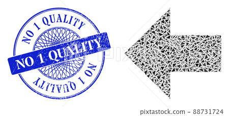 Scratched No 1 Quality Badge and Triangle Arrow Left Mosaic 88731724