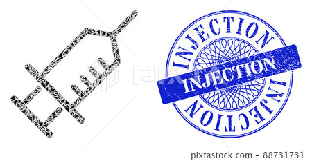 Rubber Injection Badge and Triangle Drug... - Stock Illustration ...