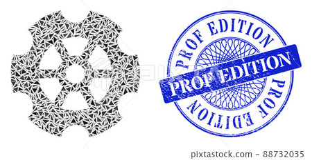 Rubber Prof Edition Stamp and Triangle Gear Mosaic Rubber Prof Edition Stamp and Triangle Gear Mosaic 88732035