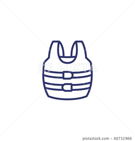 life jacket line icon on white 88732966