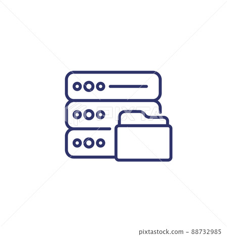 folder and server line icon on white 88732985