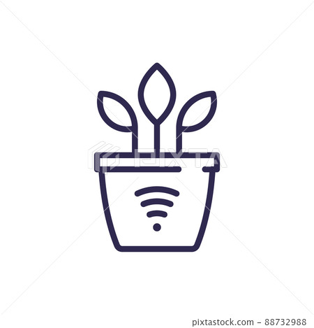 Smart pot for plants line icon Smart pot for plants line icon 88732988