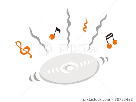 A small story of design, super rare! Illustration of cute CD and musical notes 88733488