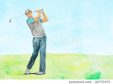 Golfer watercolor hand-painted illustration Golfer watercolor hand-painted illustration 88735973