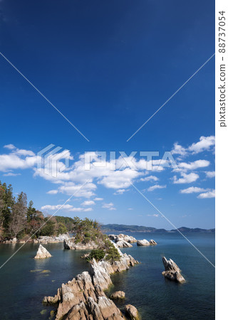 Autumn leaves and marble coast of Karakuwa Peninsula Autumn leaves and marble coast of Karakuwa Peninsula 88737054