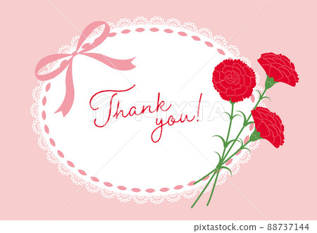 Mother's Day background illustration with red carnation and ribbon 88737144