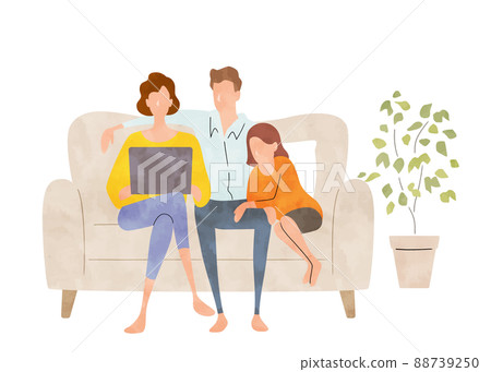 Vector illustration material: Family gathering on the sofa 88739250