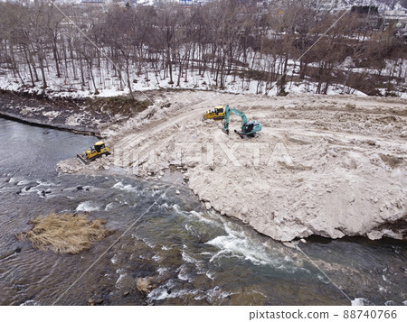 Snow deposit area (aerial view) Snow deposit area (aerial view) 88740766
