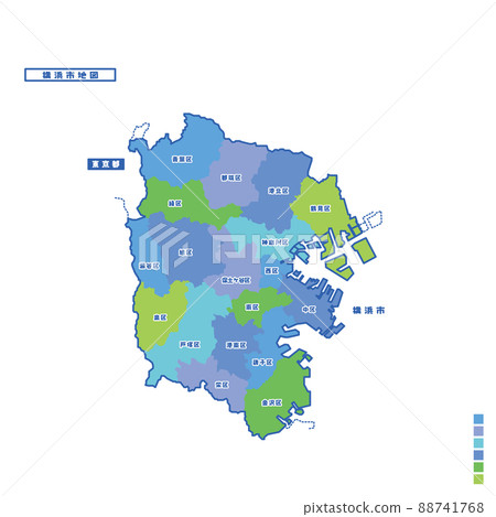 Yokohama City Administrative District / Yokohama City Map I tried to color-code by color on a rainy day Yokohama City Administrative District / Yokohama City Map I tried to color-code by color on a rainy day 88741768