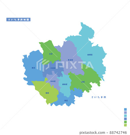 埼玉市行政區/埼玉市地圖我嘗試在下雨天按顏色進行顏色編碼 88742746
