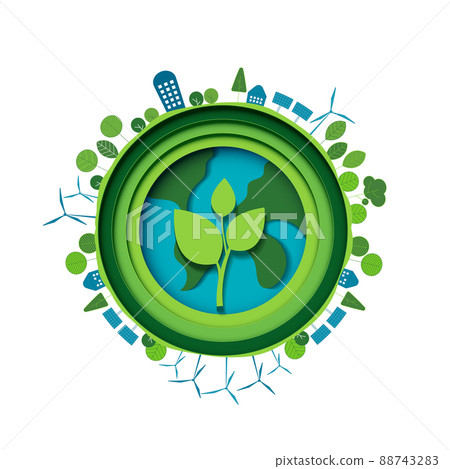 Happy earth day. "Earth Day, 22 April" with the globe and world map for saving environment, save clean green planet, ecology concept. card for world earth day. vector design Happy earth day. "Earth Day, 22 April" with the globe and world map for saving environment, save clean green planet, ecology concept. card for world earth day. vector design 88743283