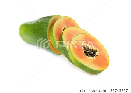 Fresh ripe papaya isolated on white background 88743797