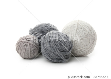 Balls of yarn isolated on white background Balls of yarn isolated on white background 88743835