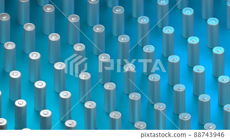 Lithium Battery concept - electrical power supply of rechargeable source - 3D illustration Lithium Battery concept - electrical power supply of rechargeable source - 3D illustration 88743946
