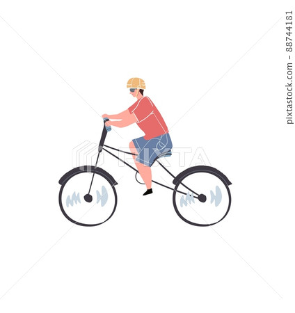 Flat cartoon character ride bicycle,healthy outdoor activities social vector illustration concept Flat cartoon character ride bicycle,healthy outdoor activities social vector illustration concept 88744181