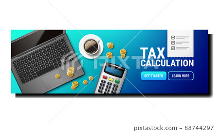 Tax Calculation Accountant At Workspace Vector 88744297