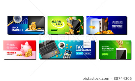 Money Cash Budget And Capital Saving Set Vector 88744306