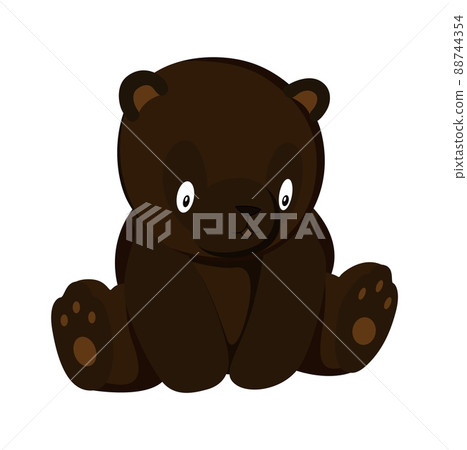 Stylized brown bear full body drawing. Simple animal icon or logo design 88744354