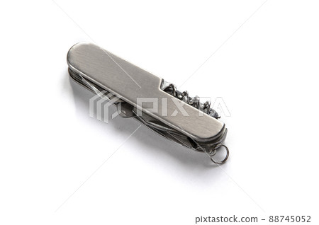 Metallic swiss knife isolated on white Metallic swiss knife isolated on white 88745052