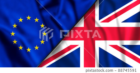 Relationship between UK, United Kingdom and EU, European Union on background. Isolated 3D illustration Relationship between UK, United Kingdom and EU, European Union on background. Isolated 3D illustration 88745591